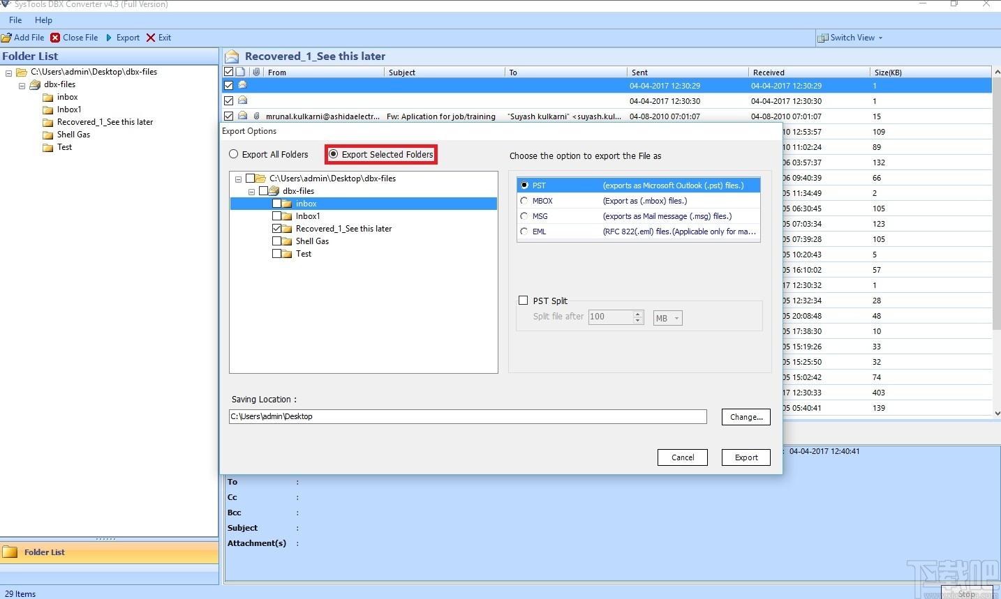 SysTools DBX Converter下载,DBX格式转换工具,翻译转换,邮件处理